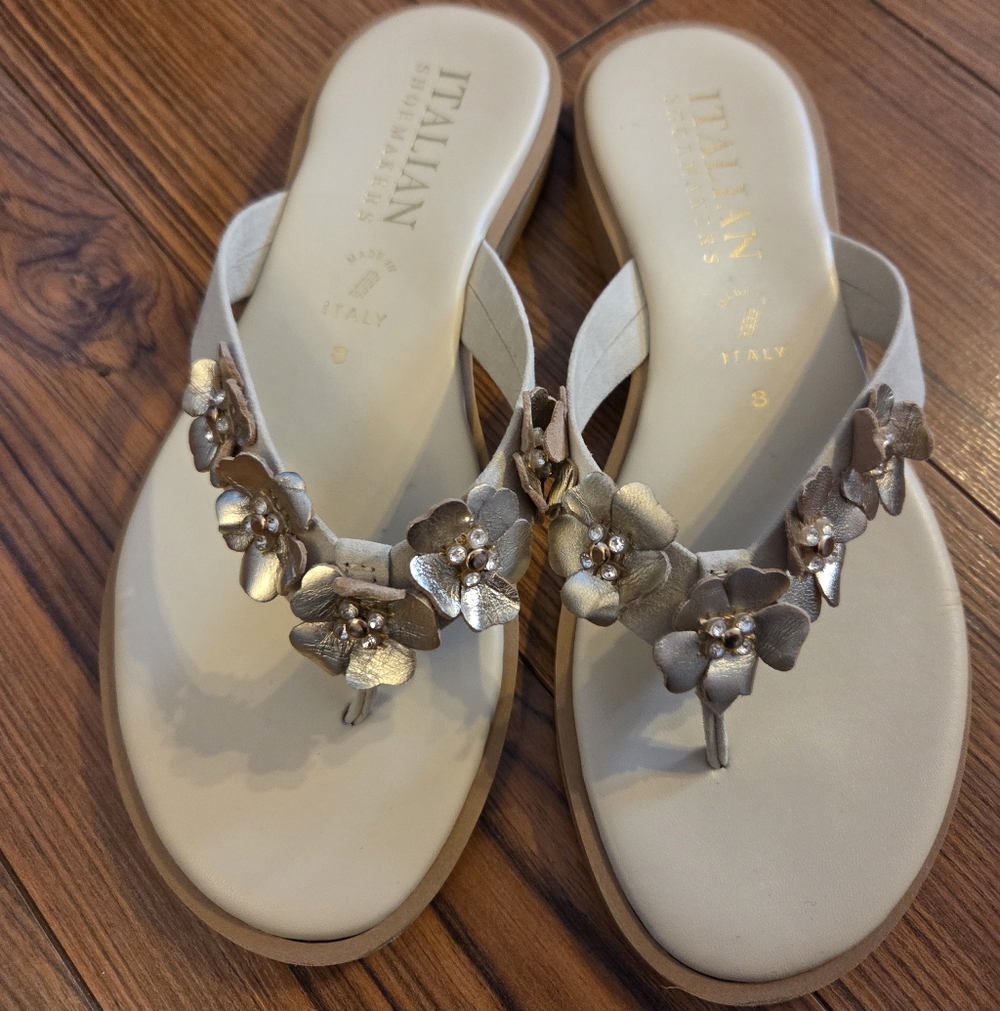 Italian Shoemakers Women's Floral Sandals - Silver